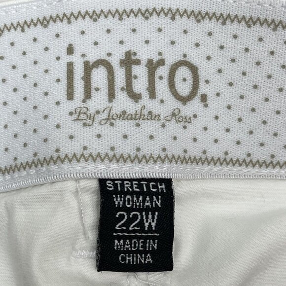 Intro Jonathan Ross Women’s 22W Capri Pants White Stretch Cotton Blend Straight - Picture 6 of 8